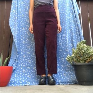 Vintage Maroon Faux Suede Trousers